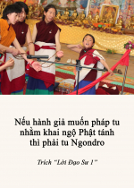 Nếu hành giả muốn pháp tu nhằm khai ngộ phật tánh thì phải tu ngondro