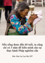 Nếu sống được đến 60 tuổi, ta cũng chỉ có 5 năm để hiến mình cho sự thực hành Pháp nghiêm cẩn