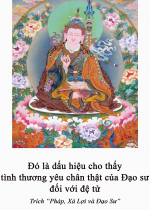 Đó là dấu hiệu cho thấy tình thương yêu chân thật của Đạo sư đối với đệ tử