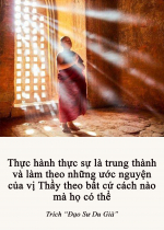 Thực hành thực sự là trung thành và làm theo những ước nguyện của vị thầy theo bất cứ cách nào mà họ có thể