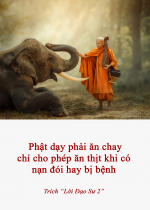 Phật dạy phải ăn chay chỉ cho phép ăn thịt khi có nạn đói hay bị bệnh