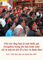 Chớ nói rằng bạn là một thiền giả Dzogchen trong khi bạn hoàn toàn chỉ là một kẻ thô lỗ ợ hơi và đánh rắm!