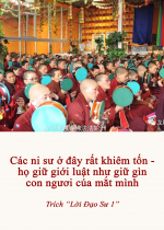 Các ni sư ở đây rất khiêm tốn - họ giữ giới luật như giữ gìn con ngươi của mắt mình