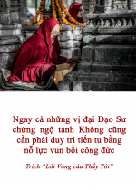 Ngay cả những vị đại Đạo Sư chứng ngộ tánh Không cũng cần phải duy trì tiến tu bằng nỗ lực vun bồi công đức