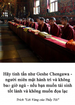 Hãy tinh tấn như Geshe Chengawa - người miên mật hành trì và không bao giờ ngủ - nếu bạn muốn tái sinh tốt lành và không muốn đọa lạc