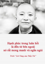 Hạnh phúc trong luân hồi là đến từ bên ngoài nó rất mong manh và ngắn ngủi