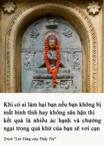 Khi có ai làm hại bạn nếu bạn không bị mất bình tĩnh hay không sân hận thì kết quả là nhiều ác hạnh và chướng ngại trong quá khứ của bạn sẽ vơi cạn
