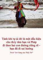 Tánh khí tự ái đó là một dấu hiệu cho thấy tâm bạn và Pháp đi theo hai con đường riêng rẽ - bạn đã đi sai hướng