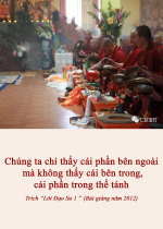 Chúng ta chỉ thấy cái phần bên ngoài mà không thấy cái bên trong, cái phần trong thể tánh