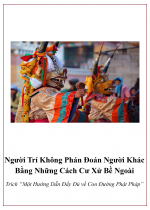 Người Trí Không Phán Đoán Người Khác Bằng Những Cách Cư Xử Bề Ngoài