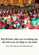 Khi đã bước chân vào con đường này cần luôn xem xét động cơ của mình